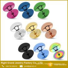 316L Surgical Steel Titanium Anodized Fake Plug Dome Earrings